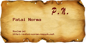 Patai Norma névjegykártya